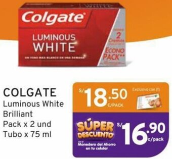 Mifarma COLGATE Luminous White Brilliant Pack x 2 und Tubo x 75 ml oferta