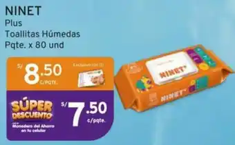 Mifarma NINET T Plus Toallitas Húmedas Pqte. x 80 und oferta