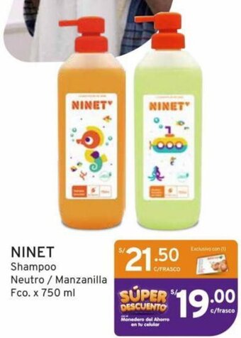 Mifarma NINET Shampoo Neutro/ Manzanilla Fco. x 750 ml oferta