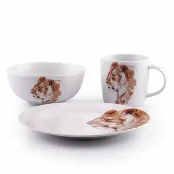 Tottus Set x3 vajilla infantil loza leon oferta