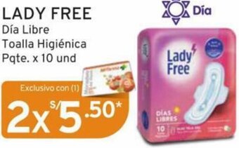Mifarma LADY FREE Día Libre Toalla Higiénica Pqte. x 10 und x 2 oferta