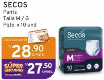 Mifarma SECOS Pants Talla M/G Pqte. x 10 und oferta