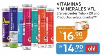 Mifarma VITAMINAS Y MINERALES VFL Efervescentes Tubo x 20 und Productos seleccionados** oferta