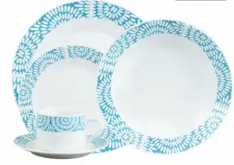 Tottus Juego de vajilla 20pz decal aqua oferta