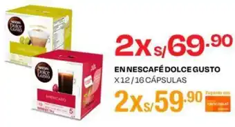 Wong EN NESCAFÉ DOLCE GUSTO 2 X12/16 CÁPSULAS oferta