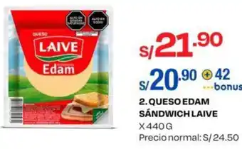 Wong QUESO EDAM SANDWICH LAIVE X440G oferta
