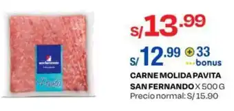 Wong CARNE MOLIDA PAVITA SAN FERNANDOX 500G oferta