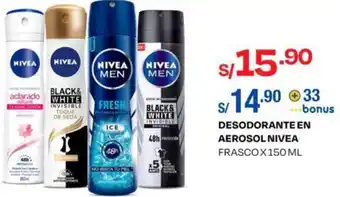 Wong DESODORANTE EN AEROSOL NIVEA FRASCOX150 ML oferta
