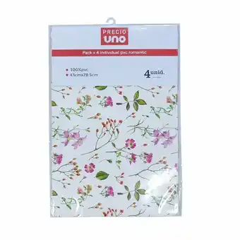 Tottus Pack x 4 individual pvc romantic oferta