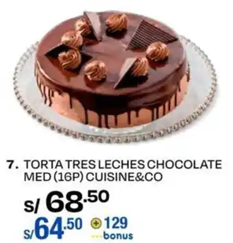 Wong TORTA TRES LECHES CHOCOLATE MED (16P) CUISINE&CO oferta