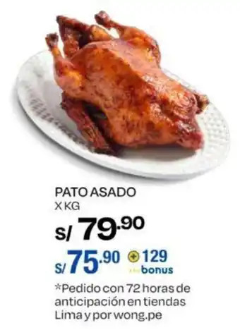 Wong PATO ASADO oferta