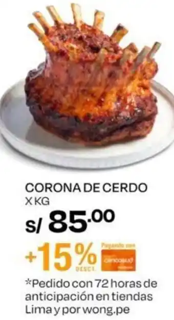 Wong CORONA DE CERDO XKG oferta