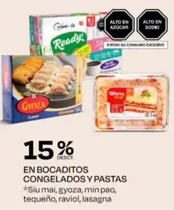 Wong EN BOCADITOS CONGELADOS Y PASTAS oferta