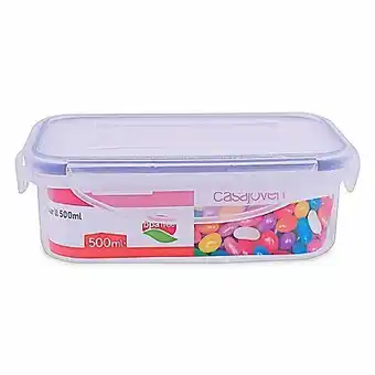 Tottus Taper de plastico contenedor rectangular 500 ml oferta