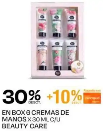Wong EN BOX 6 CREMAS DE MANOS X 30 ML C/U BEAUTY CARE oferta