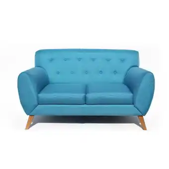 Tottus Sofa love seat 2 cuerpos tapiz chenille turqueza oferta