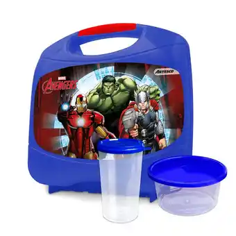 Tottus Lonchera kidsbox niño con tomatodo 350 ml + pote 250ml oferta