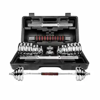 Tottus Mancuernas 30kg cromadas + barra adaptadora oferta