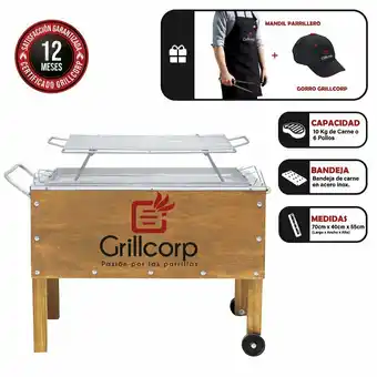 Tottus Kit caja china mediana premium + parrilla de varillas + mandil + gorro oferta