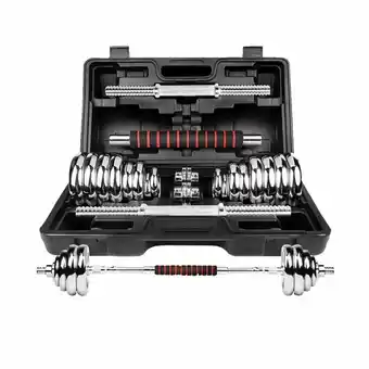 Tottus Mancuernas de 20 kg cromadas con barra adaptadora oferta