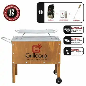 Tottus Kit caja china junior premium + parrilla de varillas + carbon + pack sal + atizador oferta