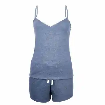 Tottus Pijama mujer short bvd blonda azul l oferta