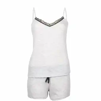 Tottus Pijama mujer short bvd blonda gris l oferta