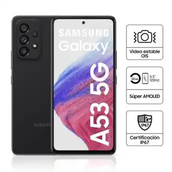 Hiraoka Celular libre samsung galaxy a53 5g 6.5 128gb 6gb ram negro sm-a536ezkaltp oferta