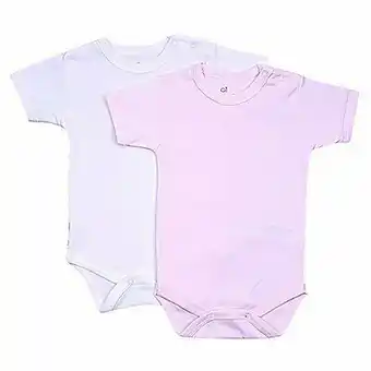 Tottus Pack body x2 manga corta blanco y rosa 6m oferta
