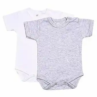 Pack body x2 manga corta blanco y gris 3m