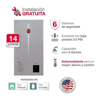 Tottus Terma a gas 14 l rheem glp oferta