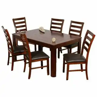 Tottus Comedor 6 sillas adama nogal oferta