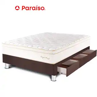 Tottus Cama cajones royal prince 1.5 plazas chocolate oferta