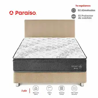 Tottus Dormitorio pocket star 2 plazas champagne oferta