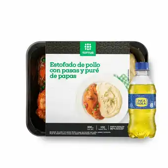 Tottus Estofado de pollo y puré + gaseosa x 300 ml oferta