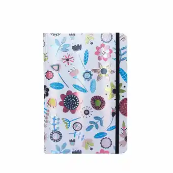 Tottus Libreta uv con liga flowers oferta