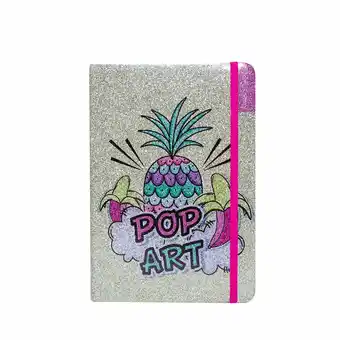 Tottus Libreta glitter con liga pop oferta
