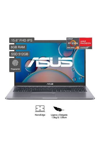 Tiendas EFE Laptop asus m515ua-bq483w 15.6' fhd amd ryzen 5 5500u 512gb ssd 8gb slate grey oferta