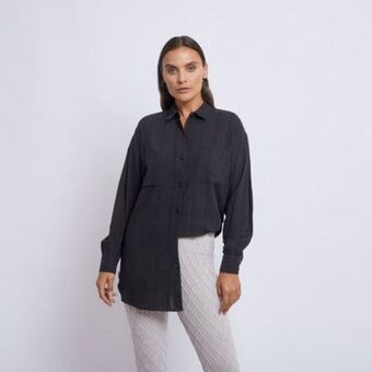 Fina Perú Blusa camisera negro oferta