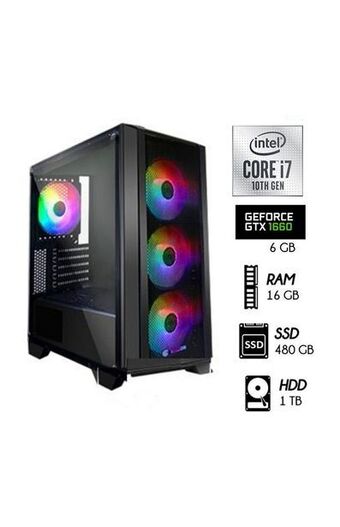 Tiendas EFE Computadora pc gamer core i7-10th ram 16gb 1tb + ssd 480gb video gtx 1660 6gb case 550 led oferta