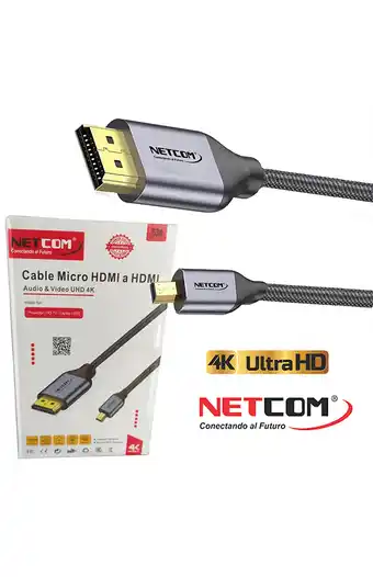 Tiendas EFE Cable micro hdmi a hdmi 5m netcom 4k oferta