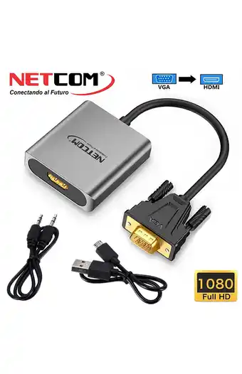 Tiendas EFE Convertidor vga a hdmi netcom y audio oferta