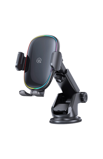 Tiendas EFE Cargador inalámbrico usams con soporte y luz para auto 15w negro oferta