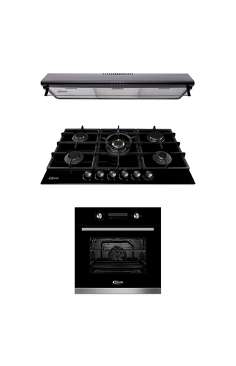 Tiendas EFE Combo klimatic: encimera trevi 90 + campana lineal ck901 ne + horno bonn oferta