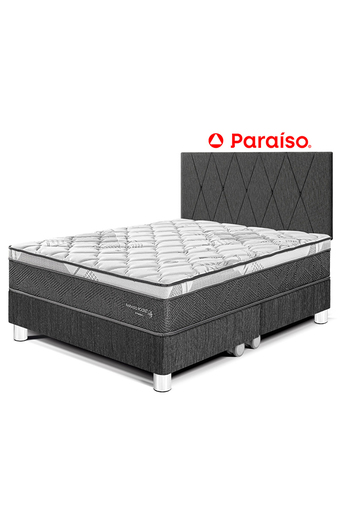 Tiendas EFE Dormitorio paraíso pocket star 198s king con cabecera loft charcoal oferta