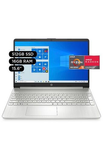 Tiendas EFE Laptop hp 15.6' windows 11 home amd ryzen 5 16gb 512gb ssd 15-ef2501la oferta