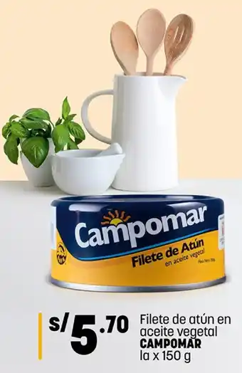 Plaza Vea Filete de atún en aceite vegetal CAMPOMAR la x 150 g oferta