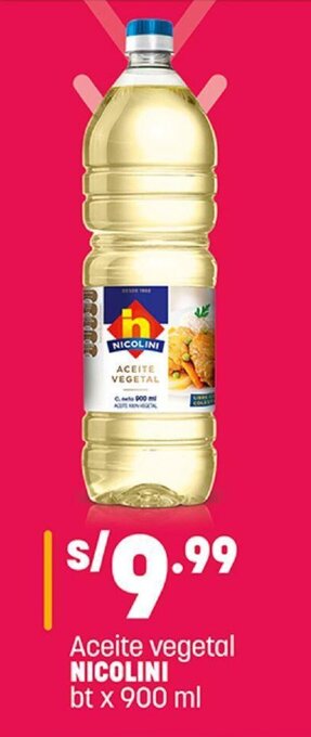 Plaza Vea Aceite vegetal NICOLINI bt x 900 ml oferta