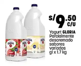 Plaza Vea Yogurt GLORIA Parcialmente descremado sabores variados gl x 1.7 kg oferta