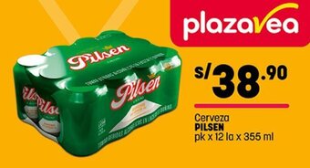 Plaza Vea Cerveza PILSEN pk x 12 la x 355 ml oferta